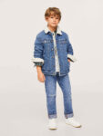 Fleece Trim Denim Jacket